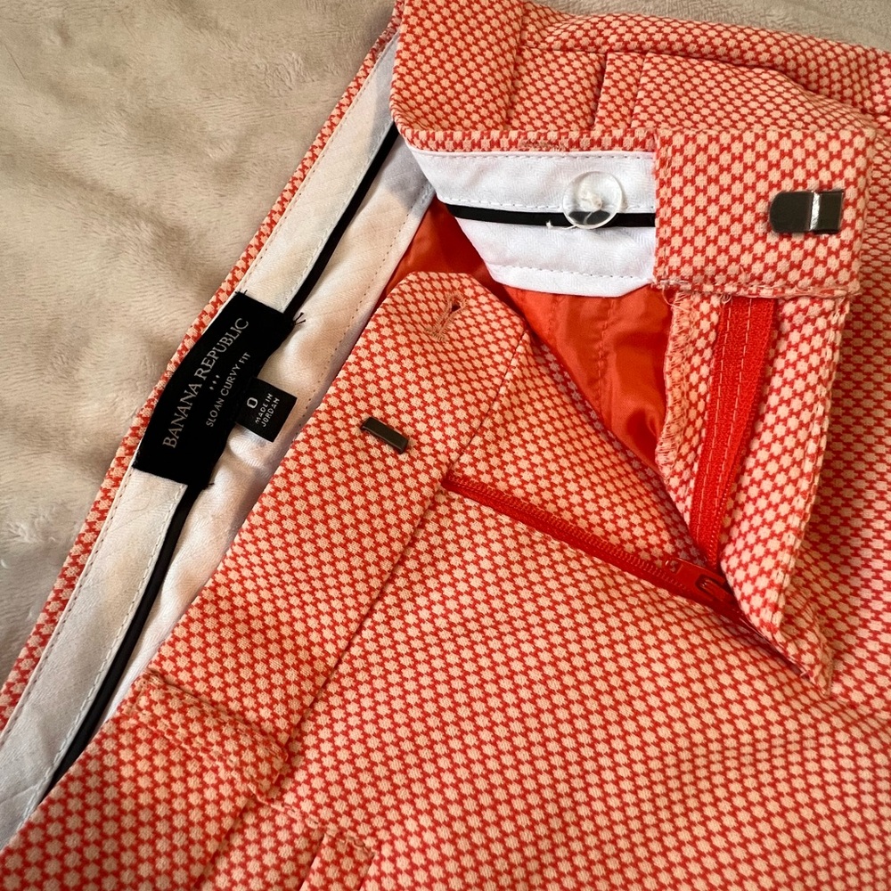 Cute orange and white dress pants